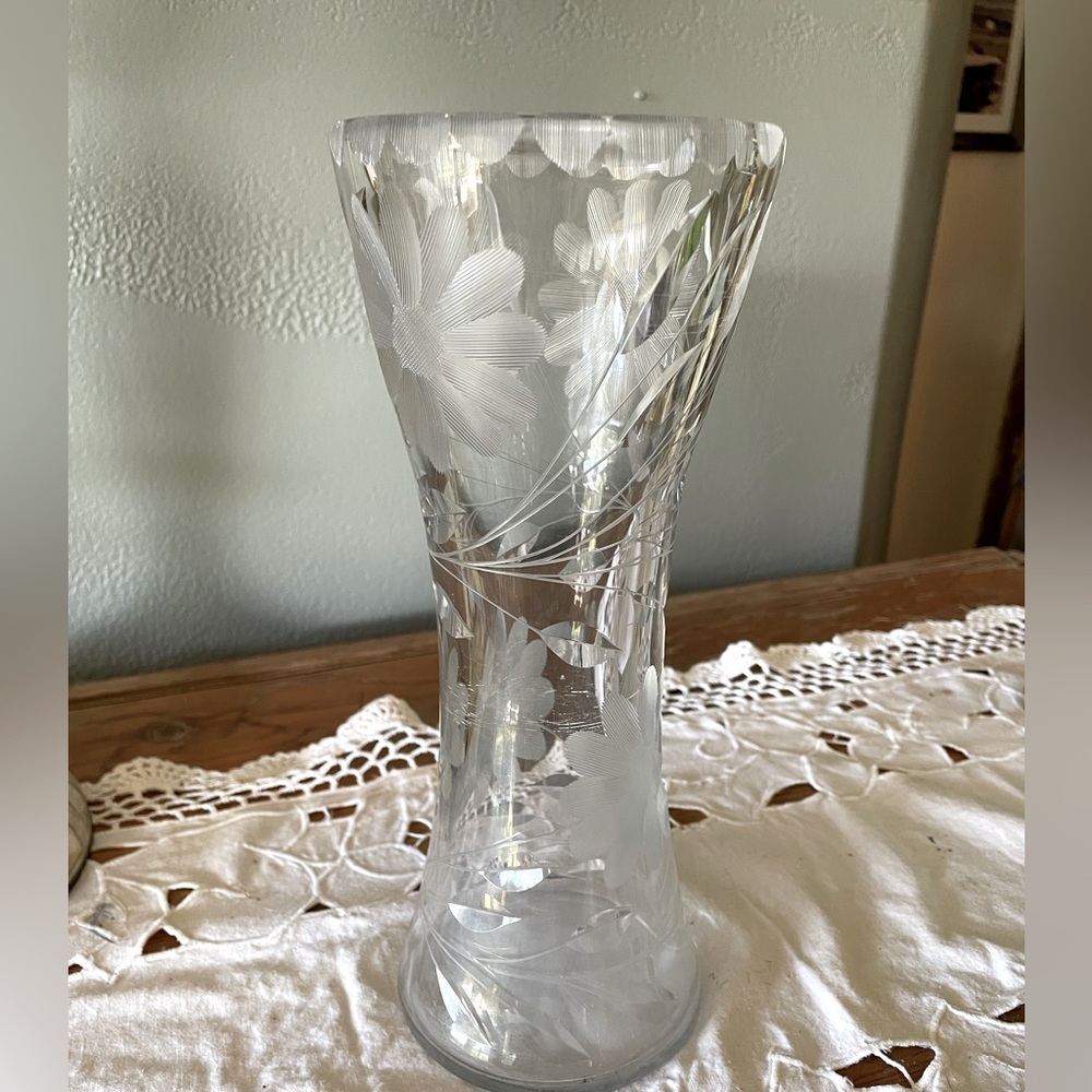 Princess House Tall Etched Vase